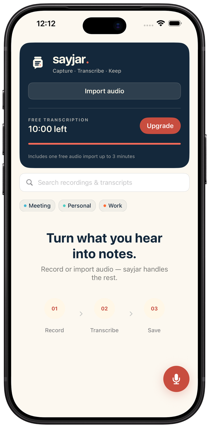 Sayjar on iPhone